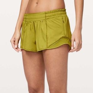 lululemon golden lime hotty hot shorts